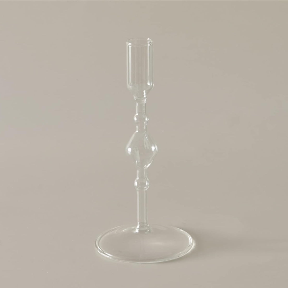 Clear Glass Candleholder