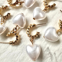 Heart Shaped Pearl Earrings